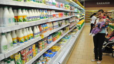 Полки с украинской молочной продукцией в одном из львовских магазинов Полки с украинской молочной продукцией в одном из львовских магазинов