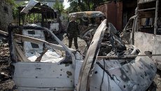 Последствия обстрела Донецка. 16 сентября 2014 Последствия обстрела Донецка. 16 сентября 2014