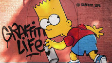 Граффити с Бартом Симпсоном из мультсериала The Simpsons Граффити с Бартом Симпсоном из мультсериала The Simpsons