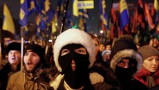 Факельное шествие националистов в Киеве 1 января 2015 года Факельное шествие националистов в Киеве 1 января 2015 года