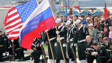 Флаги России и США. Архив Флаги России и США. Архив