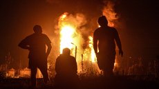 Пожар на нефтебазе в Киевской области Пожар на нефтебазе в Киевской области