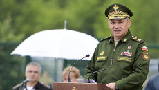 Министр обороны РФ Сергей Шойгу выступает на торжественном открытии Международного военно-технического форума АРМИЯ-2015 Министр обороны РФ Сергей Шойгу выступает на торжественном открытии Международного военно-технического форума АРМИЯ-2015