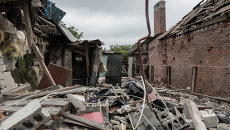 Последствия обстрела Горловки в Донецкой области. Архивное фото Последствия обстрела Горловки в Донецкой области. Архивное фото