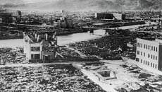 Хиросима после американской атомной бомбардировки. Архивное фото Хиросима после американской атомной бомбардировки. Архивное фото