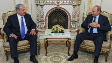 Встреча президента РФ В.Путина с премьер-министром Израиля Б.Нетаньяху. Архивное фото Встреча президента РФ В.Путина с премьер-министром Израиля Б.Нетаньяху. Архивное фото