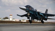 Российский истребитель-бомбардировщик Су-34. Архивное фото Российский истребитель-бомбардировщик Су-34. Архивное фото