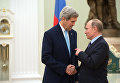 Президент России Владимир Путин и государственный секретарь Соединенных Штатов Америки Джон Керри во время встречи в Кремле Президент России Владимир Путин и государственный секретарь Соединенных Штатов Америки Джон Керри во время встречи в Кремле