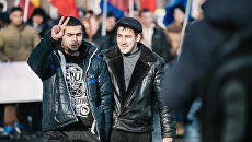 Протестующие на одной из улиц Кишинева Протестующие на одной из улиц Кишинева