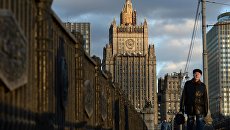 Вид на здание Министерства иностранных дел Российской Федерации с Бородинского моста в Москве. Архивное фото Вид на здание Министерства иностранных дел Российской Федерации с Бородинского моста в Москве. Архивное фото