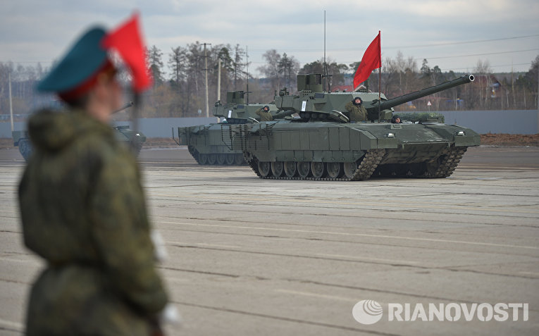 Танки Армата механизированной колонны войск Московского гарнизона Центрального военного округа