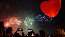 Международный фестиваль фейерверков Ростех. Архивное фото Международный фестиваль фейерверков Ростех. Архивное фото