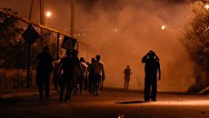 У здания полка полиции в Ереване. Архивное фото У здания полка полиции в Ереване. Архивное фото