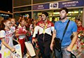 Абдулрашид Садулаев во время церемонии встречи в аэропорту Шереметьево Абдулрашид Садулаев во время церемонии встречи в аэропорту Шереметьево