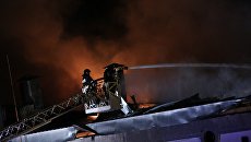 Ликвидация пожара на складе на востоке Москвы Ликвидация пожара на складе на востоке Москвы