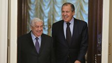 Встреча глав МИД России, Ирана и Сирии С. Лаврова, М. Зарифа и В. Муаллема. Архивное фото Встреча глав МИД России, Ирана и Сирии С. Лаврова, М. Зарифа и В. Муаллема. Архивное фото