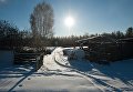 Снег в селе Березовка Томской области Снег в селе Березовка Томской области