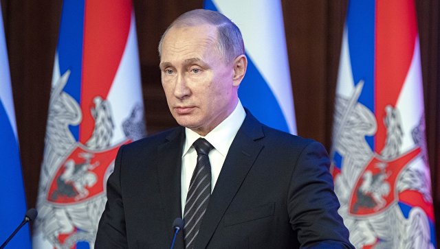 Президент России Владимир Путин на ежегодном расширенном заседании коллегии министерства обороны РФ
