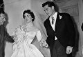 1-й брак актрисы Элизабет Тейлор с Конрадом Хилтоном-младшим, 6 мая 1950 1-й брак актрисы Элизабет Тейлор с Конрадом Хилтоном-младшим, 6 мая 1950