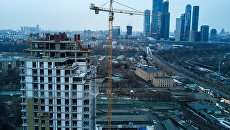 Строительство многоквартирного жилого дома в московском районе Фили. Архивное фото Строительство многоквартирного жилого дома в московском районе Фили. Архивное фото