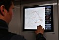 Сенсорный монитор в вагоне поезда Москва во время запуска на Таганско-Краснопресненской линии московского метрополитена Сенсорный монитор в вагоне поезда Москва во время запуска на Таганско-Краснопресненской линии московского метрополитена