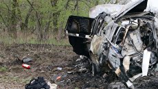Место подрыва автомобиля сотрудников патруля Специальной мониторинговой миссии ОБСЕ на Украине в районе населенного пункта Пришиб в Луганской области Место подрыва автомобиля сотрудников патруля Специальной мониторинговой миссии ОБСЕ на Украине в районе населенного пункта Пришиб в Луганской области