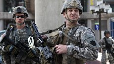 Солдаты Национальной гвардии США. Архивное фото Солдаты Национальной гвардии США. Архивное фото