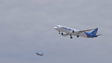 Первый пробный полет нового российского лайнера МС-21 в Иркутске Первый пробный полет нового российского лайнера МС-21 в Иркутске