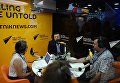Генеральный директор АО Российский экспортный центр Петр Фрадков (в центре) во время интервью радио Sputnik на Санкт-Петербургском международном экономическом форуме 2017 Генеральный директор АО Российский экспортный центр Петр Фрадков (в центре) во время интервью радио Sputnik на Санкт-Петербургском международном экономическом форуме 2017