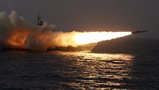 Пуск сверхзвуковой противокорабельной ракеты Пуск сверхзвуковой противокорабельной ракеты
