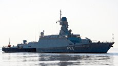 Малый ракетный корабль Великий Устюг во время учений в Каспийском море. Архив Малый ракетный корабль Великий Устюг во время учений в Каспийском море. Архив