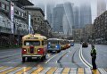 Колонна раритетных автобусов во время парада ретротехники, приуроченного к празднованию Дня московского транспорта. 8 июля 2017 Колонна раритетных автобусов во время парада ретротехники, приуроченного к празднованию Дня московского транспорта. 8 июля 2017