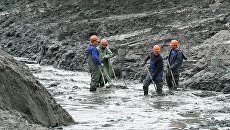 Добыча янтаря в карьере АО Янтарный комбинат в Калининграде. Архивное фото Добыча янтаря в карьере АО Янтарный комбинат в Калининграде. Архивное фото