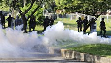 Национальная гвардия Венесуэлы во время защиты военной базы Парамакай. 6 августа 2017 Национальная гвардия Венесуэлы во время защиты военной базы Парамакай. 6 августа 2017