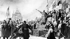 Репродукция рисунка Переяславская рада. Богдан Хмельницкий выступает за воссоединение Украины и России Репродукция рисунка Переяславская рада. Богдан Хмельницкий выступает за воссоединение Украины и России