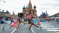 Празднование Дня города на Красной площади. Архивное фото Празднование Дня города на Красной площади. Архивное фото
