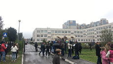 Место стрельбы в школе. Архивное фото Место стрельбы в школе. Архивное фото