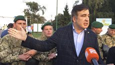 Михаил Саакашвили на контрольно-пропускном пункте Шегини на украинско-польской границе. 10 сентября 2017 Михаил Саакашвили на контрольно-пропускном пункте Шегини на украинско-польской границе. 10 сентября 2017