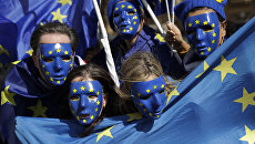 Марш протеста против Brexit в Лондоне, Великобритания. Архивное фото Марш протеста против Brexit в Лондоне, Великобритания. Архивное фото
