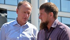 Секретарь Совета безопасности РФ Николай Патрушев и глава Чеченской Республики Рамзан Кадыров в Грозном. 12 сентября 2017 Секретарь Совета безопасности РФ Николай Патрушев и глава Чеченской Республики Рамзан Кадыров в Грозном. 12 сентября 2017