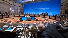 Участники заседания совместной оперативной группы по сирийскому урегулированию на международной встрече в Астане. 15 сентября 2017 Участники заседания совместной оперативной группы по сирийскому урегулированию на международной встрече в Астане. 15 сентября 2017