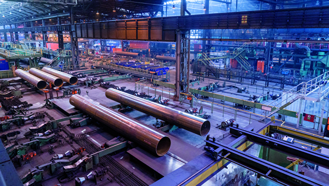 Производство труб для строительства газопроводаСеверный поток – 2 на заводе Europipe в Мюльхайме