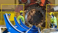 Производство труб для строительства газопроводаСеверный поток – 2. Архивное фото Производство труб для строительства газопроводаСеверный поток – 2. Архивное фото