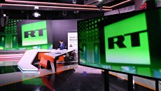 Студия телеканала RT в Москве. Архивное фото Студия телеканала RT в Москве. Архивное фото