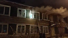 На месте пожара в в городе Лесосибирске Красноярского края На месте пожара в в городе Лесосибирске Красноярского края