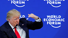 Президент США Дональд Трамп во время экономического форума в Давосе Президент США Дональд Трамп во время экономического форума в Давосе