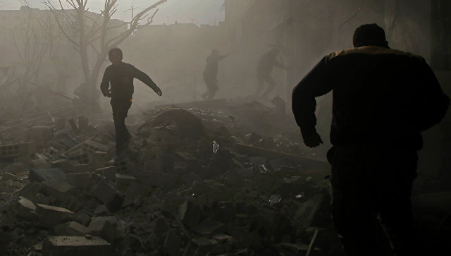 После авиационного налета в Дамаске, Сирия