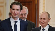 Президент РФ Владимир Путин и канцлер Австрии Себастьян Курц. Архивное фото Президент РФ Владимир Путин и канцлер Австрии Себастьян Курц. Архивное фото