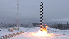 Демонстрация испытаний ракетного комплекса стратегического назначения Сармат во время послания президента РФ Владимира Путина Федеральному собранию. Архивное фото Демонстрация испытаний ракетного комплекса стратегического назначения Сармат во время послания президента РФ Владимира Путина Федеральному собранию. Архивное фото