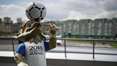 Фигура официального талисмана чемпионата мира по футболу 2018 года волка Забиваки. Архивное фото Фигура официального талисмана чемпионата мира по футболу 2018 года волка Забиваки. Архивное фото